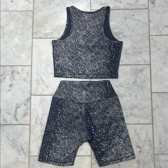 Navy reflective Speckled Crop Top and Shorts Set (can be sold separately) - Picture 4 of 5
